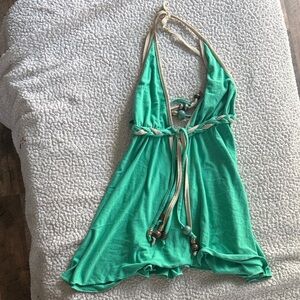 Tricia Fix Turquoise Halter Top